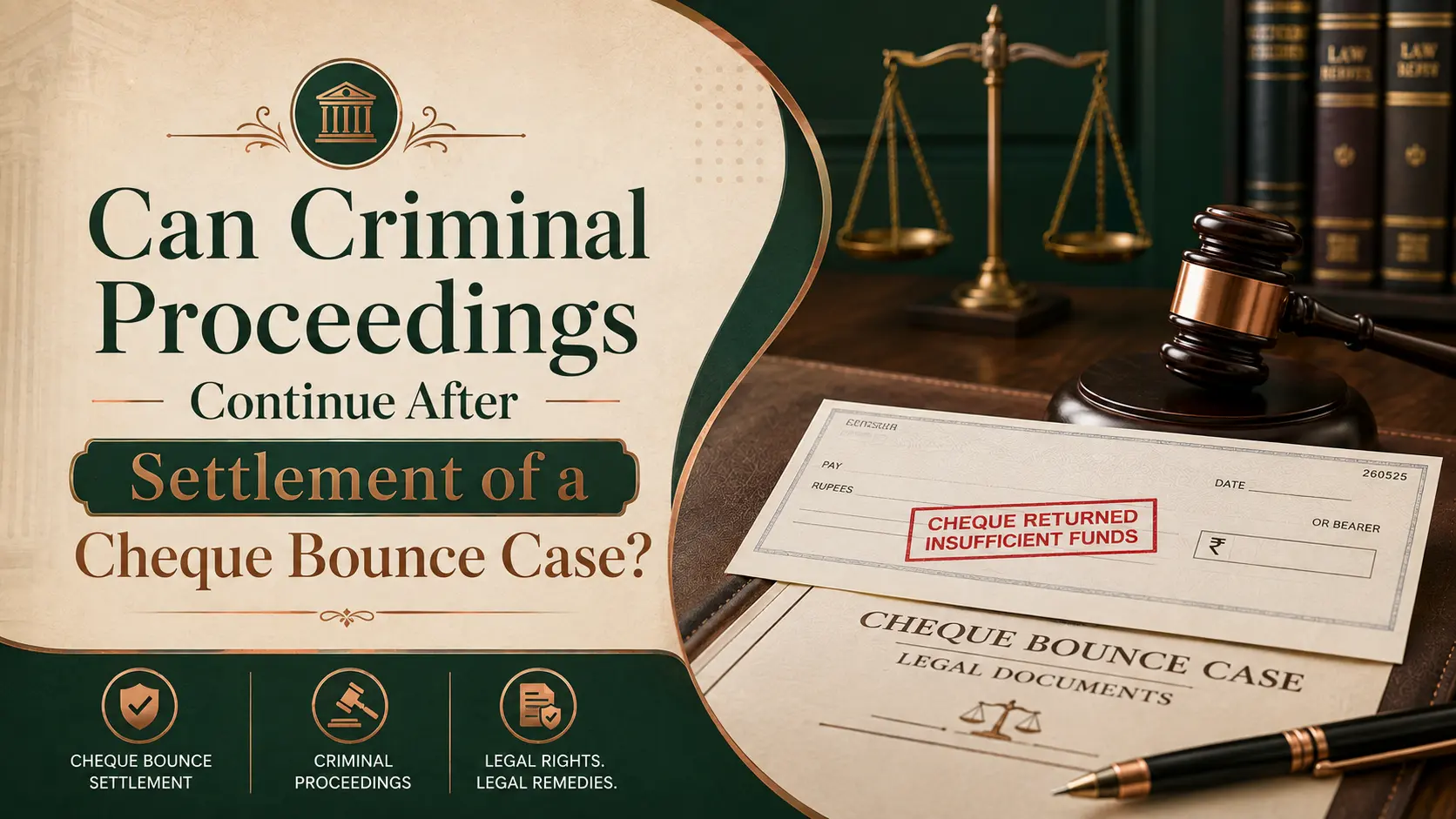 Can Criminal Proceedings Continue After Settlement of a Cheque Bounce Case?