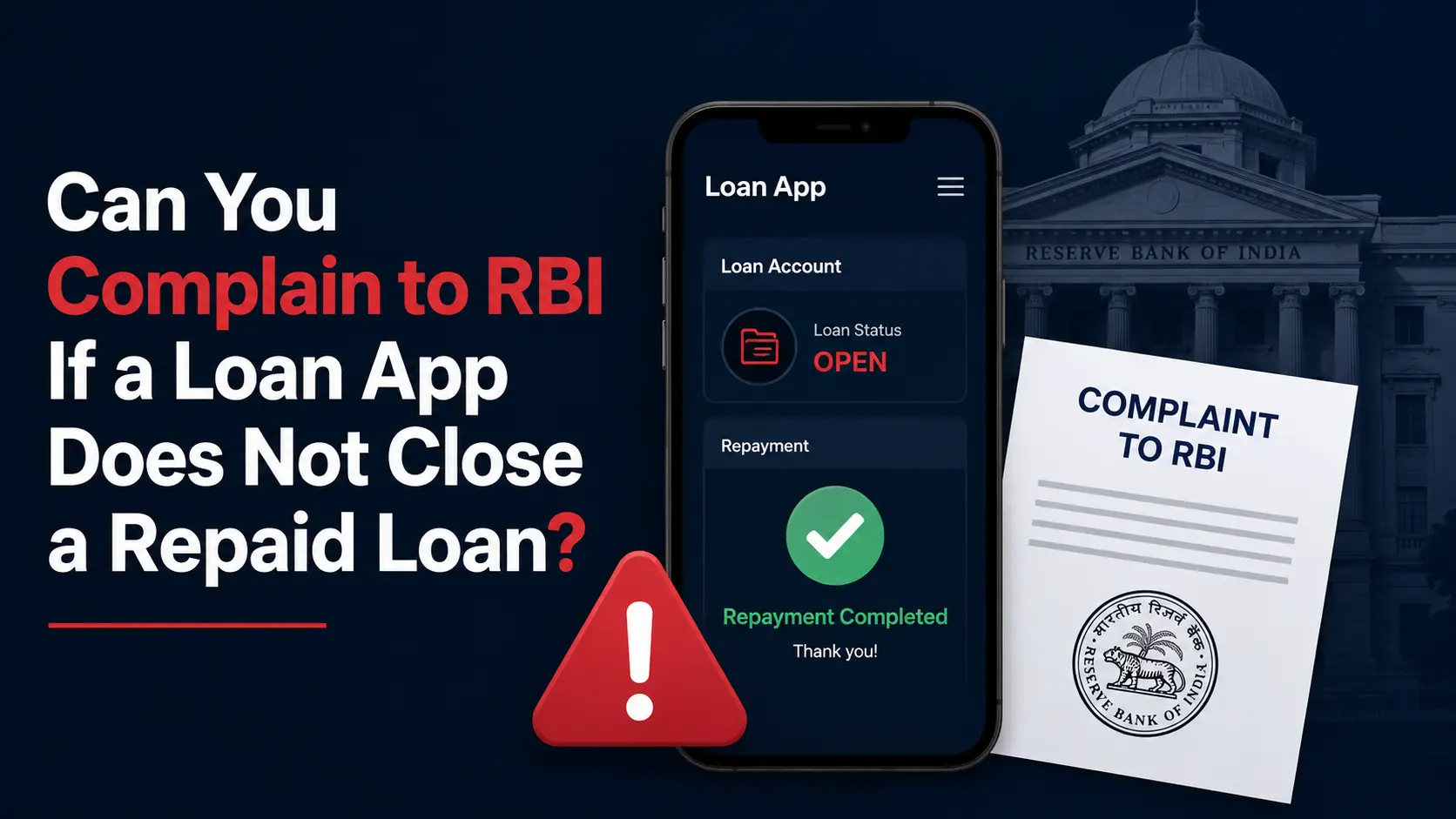 Can You Complain to RBI If a Loan App Does Not Close a Repaid Loan?