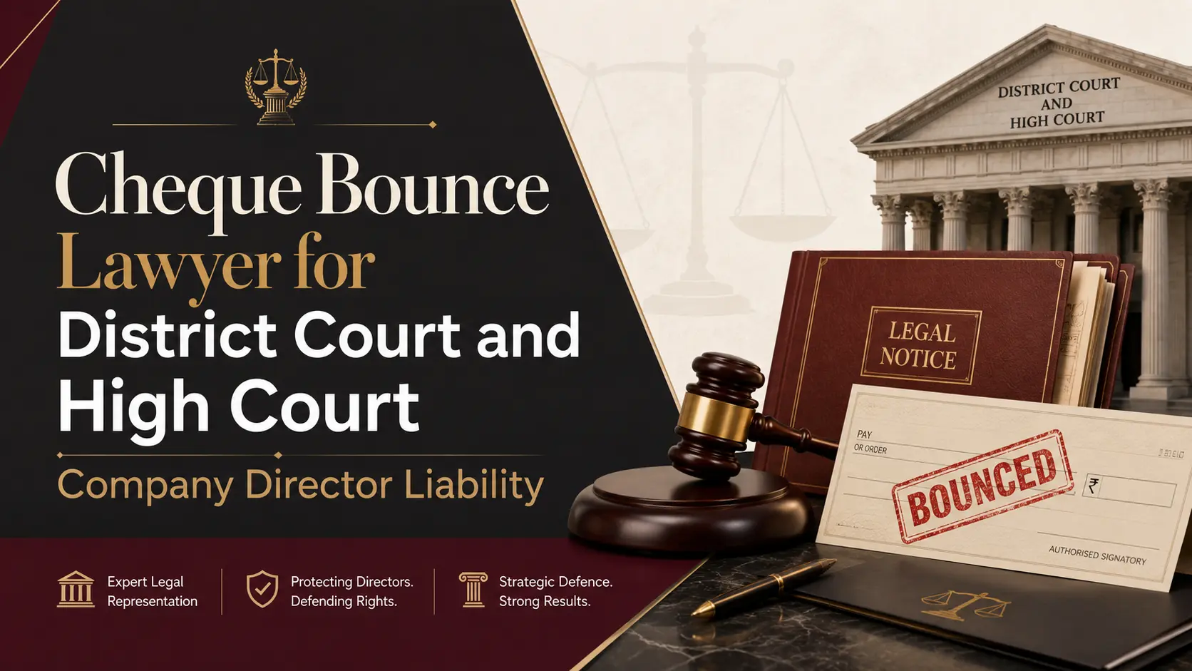 cheque bounce lawyer for District Court and High Court company director liability