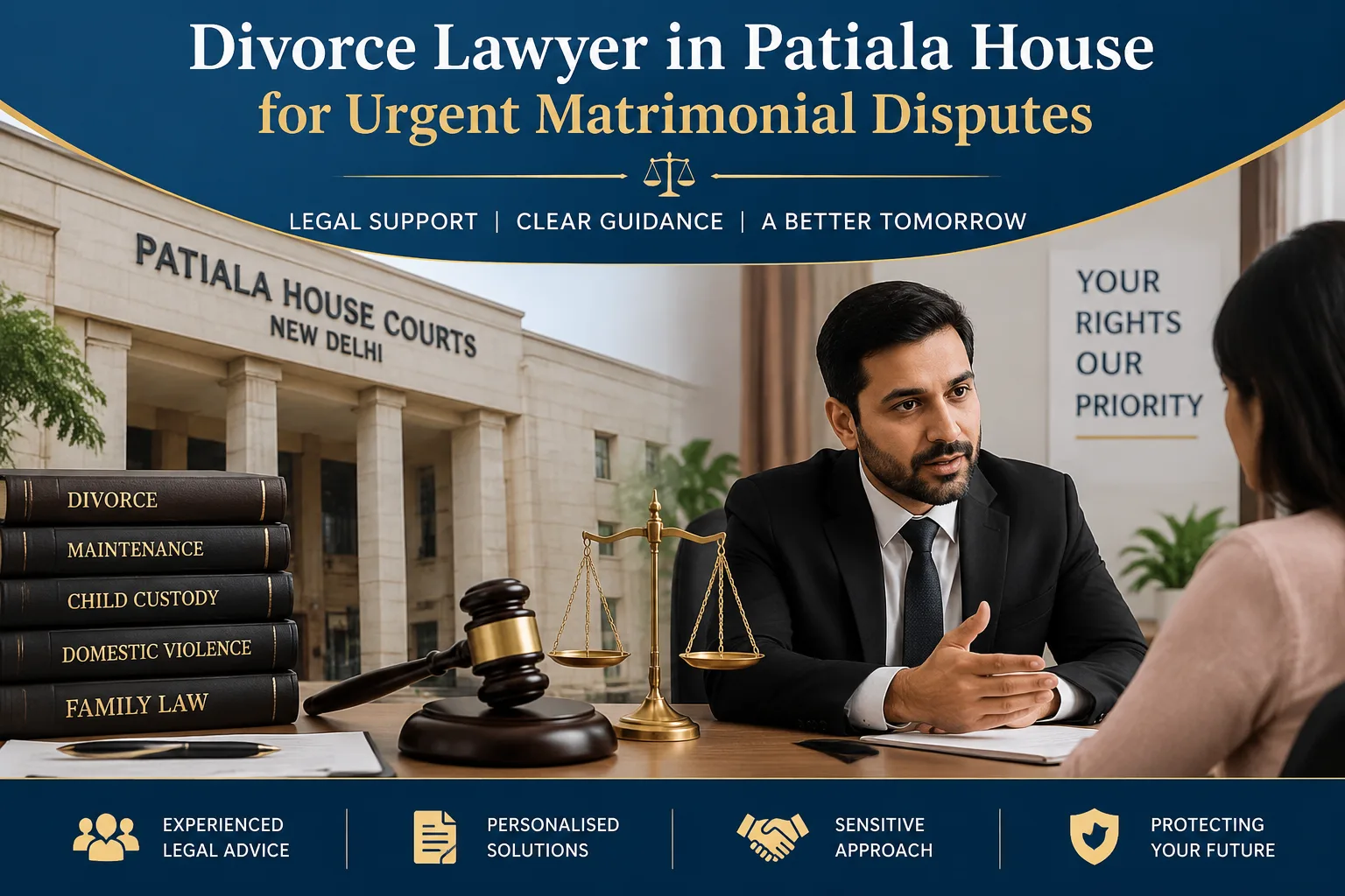Divorce Lawyer in Patiala House dealing with Urgent Matrimonial Disputes