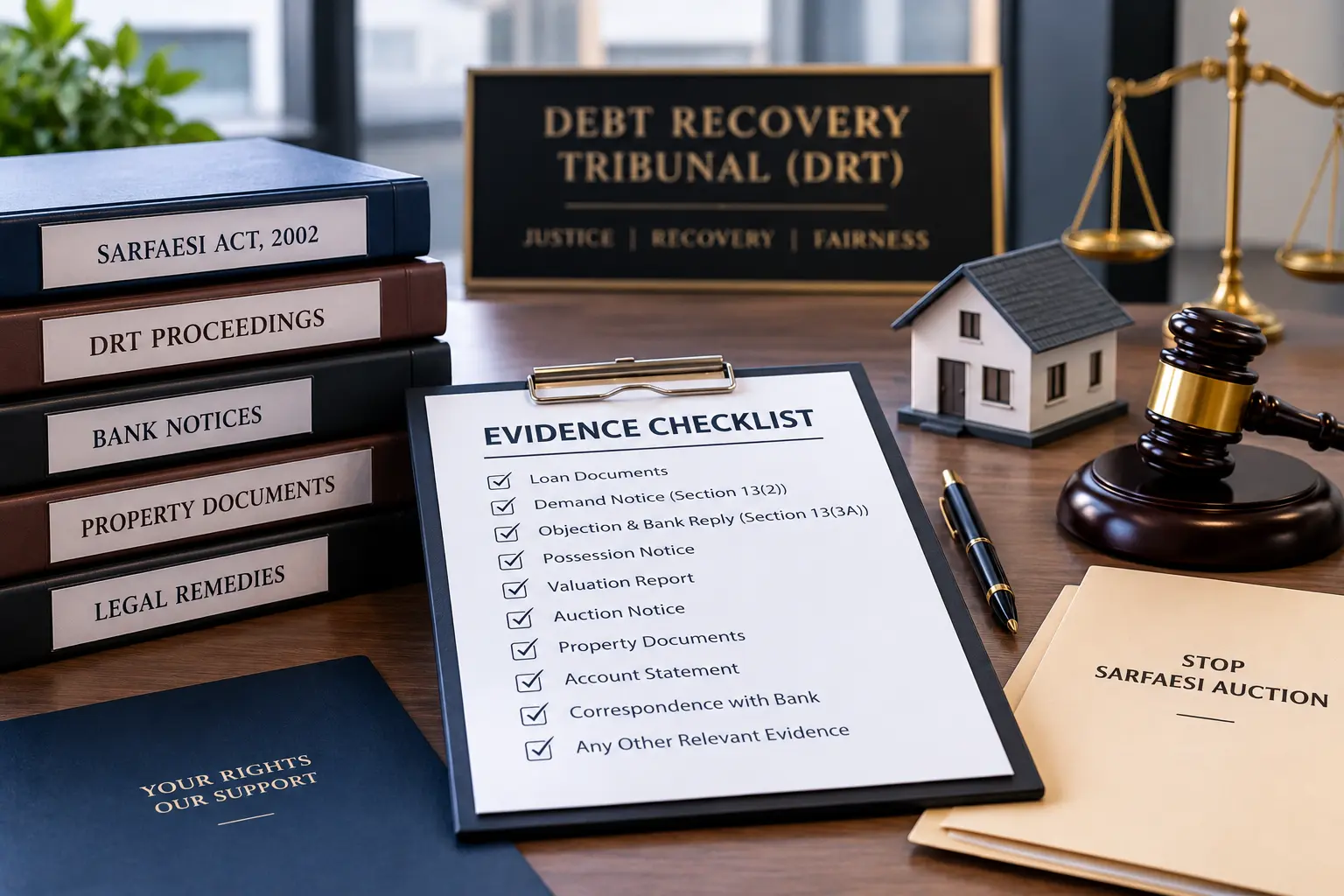 Evidence checklist for stopping SARFAESI auction in DRT