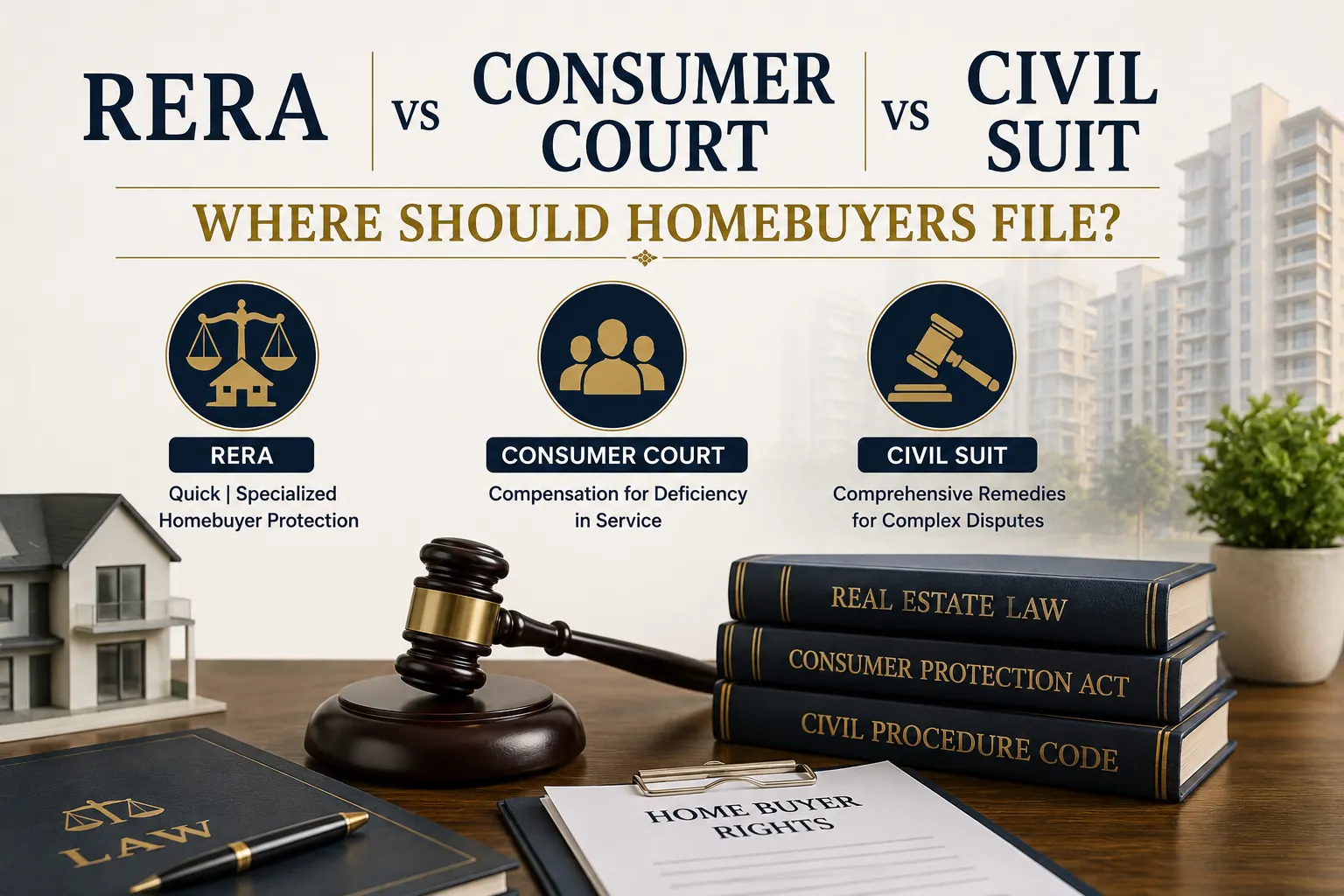 RERA vs Consumer Court vs Civil Suit Where Should Homebuyers File?