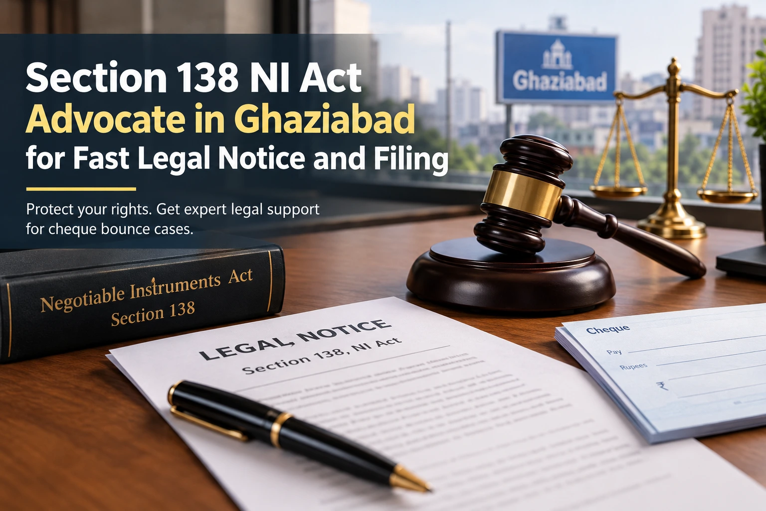 Section 138 NI Act Advocate for Fast Legal Notice and Filing in Ghaziabad